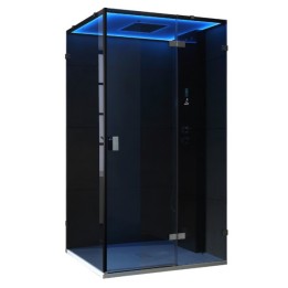Parní box EAGO DZ106F15 černá / nerez verze 100x100cm / pravá bez vaničky