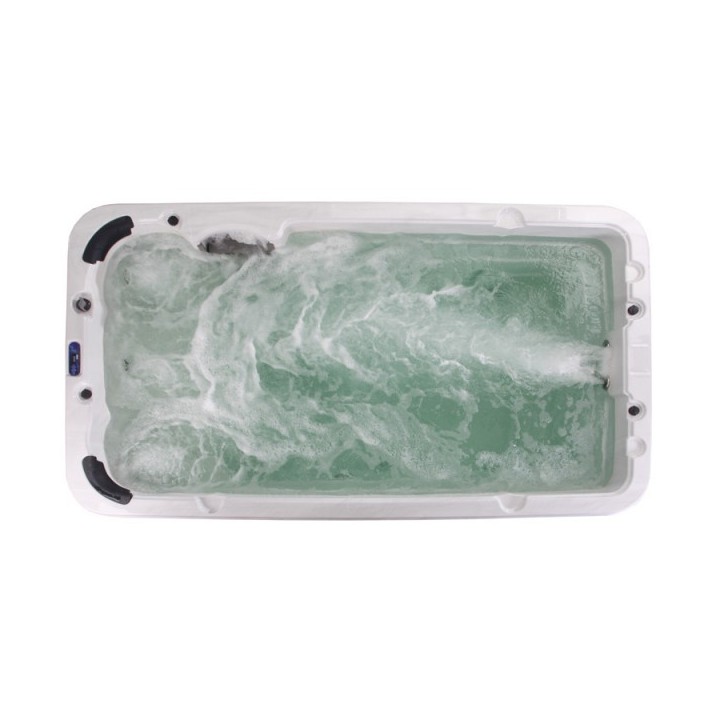 SWIM SPA - Venkovní vířivý bazének s protiproudem Sterling silver/šedý kabinet 400x230x135 cm