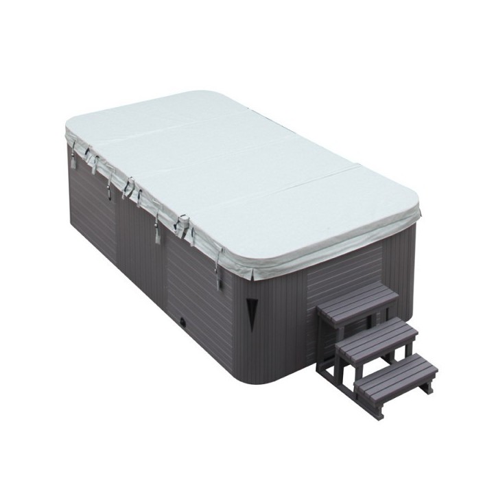 SWIM SPA - Venkovní vířivý bazének s protiproudem Sterling silver/šedý kabinet 400x230x135 cm