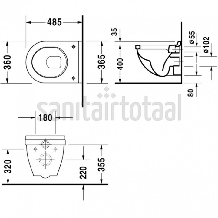 Závěsné keramické WC - toaleta - záchod Duravit Starck 3 911010416