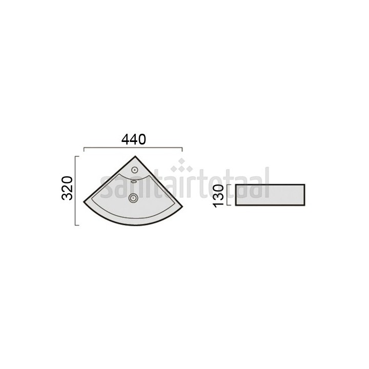 Keramické umyvadlo Mocoori K110-1020 44x32x13cm