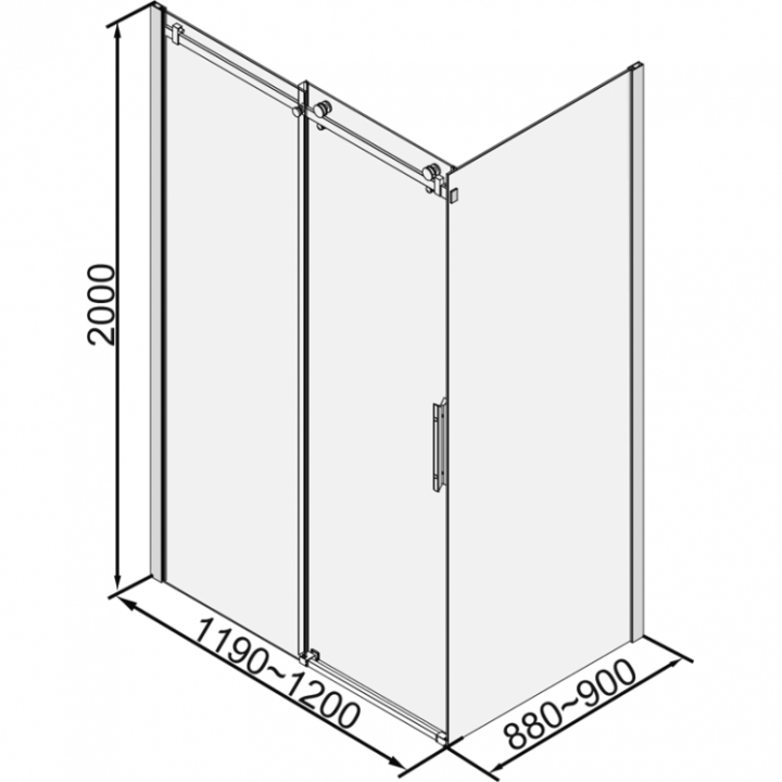Sprchový kout Mocoori 120x80x200cm 