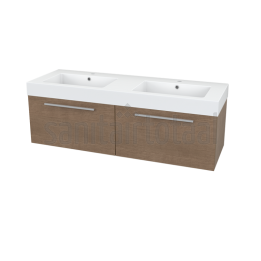 Keramické dvojumyvadlo se skříňkou Mocoori Modulo 120x39,5x46cm