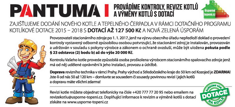Dárkový certifikát na revize kotlů - popis